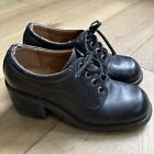 Vintage St John   s Bay 90s Y2k Chunky Block Heel Shoes Size 6 5 Black Lace Up