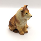 Collie Figurine Dog Pup Pair Porcelain Vtg Shafford Japan 1950s