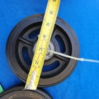 Set Of 2 Industrial 6  X 1-1 2  Spoked Iron Wheel W black Rubber Tread 1 2  Axle