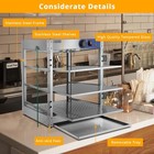 3-tier Food Warmer Countertop commercial Warm For Food Pizza Warmer Display Case