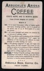 1880s-1890s Victorian Trade Card  Arbuckle Bros  Coffee - Old Man In Snow Storm
