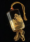 Antique Japanese Inro Maki-e Gold Lacquer Landscape Edo Period