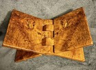 Vintage Hand Carved Burl Wood Folding Holy Book Reading Stand Holder 13 75   d