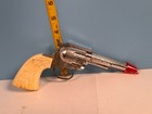 Vintage Unmarked Toy Cap Gun W white Cowboy Grips A