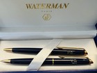 Waterman Expert Blue   Gold Ballpoint Pen   Pencil Set In Original Box  Engraved