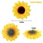 Amyhomie 40pcs 3 5  Artificial Silk Yellow Sunflower Heads Fabric Floral For    