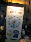 Vintage 1979 Pabst Blue Ribbon Beer Lighted Wall Clock Sign Works Rare