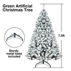 7 5ft Snow Flocked Artificial Christmas Tree Hinged Pine W led Light Xmas Decor