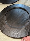 Set 5 Crate   Barrel Charger Plates Black Wood 14    India
