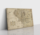 The Lord Of The Rings Map Of Middle Earth Framed Canvas Print Tolkein Wall Art