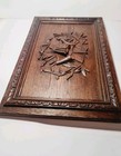 Ornate Hand Carved Panel Crest Solid Wood Door wall Decor Vintage antique 25   