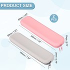 Silicone Pen Case  2 Pcs Rectangular Small Pencil Pouch With Zipper  Pink gray
