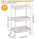 3-tier Rolling Metal Storage Organizer Mobile Utility Cart Kitchen Cart W 6 Hook