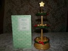 Rare Vintage Enesco Twelve Days Of Xmas Christmas Thimble Tree Display Wood