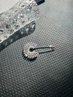 Silver Tone Sunburst Safety Pin Brooch Pin Clear Rhinestone Scarf Clip Hat Jewel