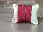 Antique Carved Mop Thread Winder Maroon Silk Floss Ca Mid 19th C Sewing Tools