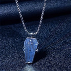 Creative Skeleton Cross Coffin Shaped Pendant   Stainless Steel Necklace