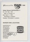 1986 Burger King Huntsville Stars Wally Whitehurst M5x