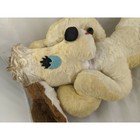 Vintage Dog Plush Smoking Pipe Yellow Lying 19 Inch Stuffed Animal Toy
