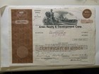 Arlen Realty   Development Corp  Stock Certificate More Than100 Shares