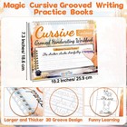 Reusable Grooved Cursive Handwriting Workbook With Disappearing Ink Pens
