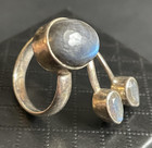 Sterling Silver Ring Modernist Brutalist Bypass 925