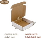 50 Pack 4x4x1 Inches Small Shipping Boxes  White Corrugated 4x4x1  