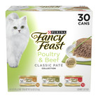 Purina Fancy Feast Poultry   Beef Classic Pate Wet Cat Food 3oz Cans 60 Pack