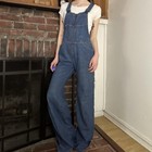 1970s Levi   s Zip Front Overalls Denim Orange Tab Jumpsuit Womens Small Tall