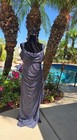 Alex Evenings Gray Glitter Draped Evening Gown Formal Dress Size 10