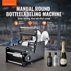 Manual Round Bottle Labeling Machine 15-20pcs min Adjustable Labeler For Bottles