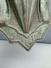 Antique Pressed Tin Verdigris Match Holder Wall Pocket Striker  protection 