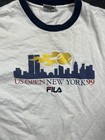 Vintage 1999 Us Open Shirt Mens Xl White Tennis Fila New York Graphic Ringer Tee