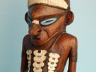 Carved Figure Tribal Chief Sitting  Tribal Art Papua New Guinea  24inches Tall
