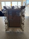 Vtg Filigree Photo Frame Metal Gold Color Floral Design Easel Backing