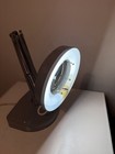 Vintage Magnifying Desk Lamp Fluorescent Ring Light Adjustable Arm Heavy Base Gr
