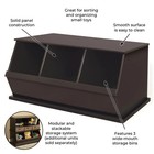 Badger Basket Children s Wooden 33 Gal Three-bin Toy Storage Cube  Espresso