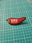 Vtg Miller Lite Beer Chilli       Pepper White Plastic Tone Lapel Pin
