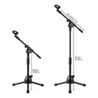 Microphone Stand 360   Rotating Mic Clip Boom Arm Foldable Tripod Holder Stage Us