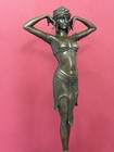 Bronze Sculpture Female Dancer Woman Statue Marble Scarab Chiparus Art Decor