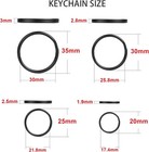 40 Pack Key Ring Keychain Mix 4 Sizes Black Metal Flat Split Key Chains Rings   