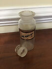 Antique Round Apothecary Bottle Glass Label Calamina Wt   Co Whithall Tatum 8 