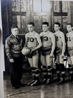 Vintage Basketball Team Photo 1939   40 M High School Striped Uniforms