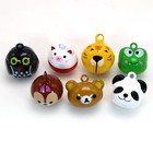 10 Pcs Cute Animal Head Jingle Bells Charms Dog Cat Pet Pendants Brass Base