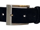 Allen Edmonds Black Suede Leather Belt Size 40 Made In Usa Silver Buckle