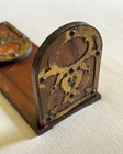 Antique Victorian English Adjustable Sliding Solid Walnut Wood   Brass Bookends