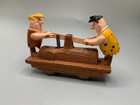 Vintage Marx Fred   Barney Hand Cart Wind Up Bedrock Flintstones Minty Toy Set