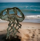 Cast Iron Jellyfish Ocean Wall Decor 11  Nautical Coastal Art