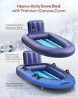Snow Sled With Premium Canvas Cover  2 Person Inflatable Heavy Duty Snow Tube Wi