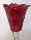 Ruby Flash  Stained Glass Vase  Souvenir  Pontiac  Michigan  6  H   3  W 